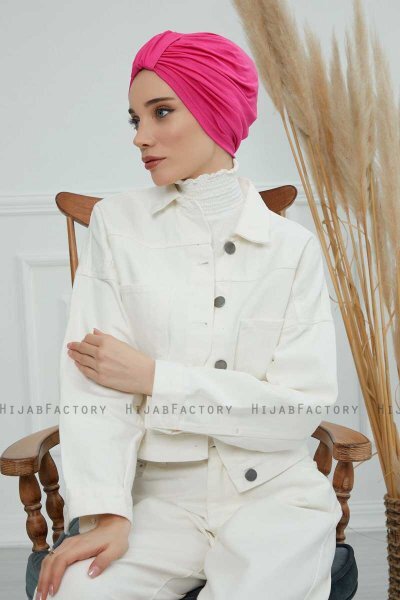 Laura - Fuchsia Cotton Turban