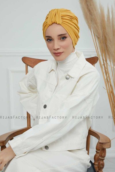 Laura - Mustard Cotton Turban