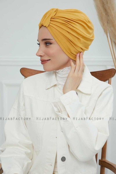 Laura - Mustard Cotton Turban
