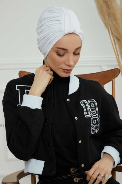 Laura - White Cotton Turban