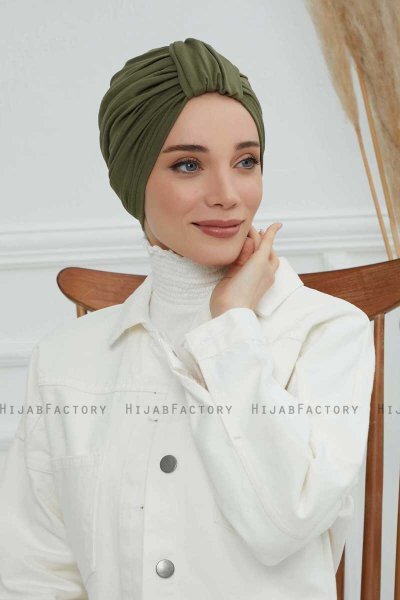 Laura - Khaki Cotton Turban