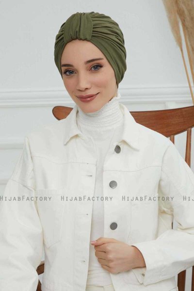 Laura - Khaki Cotton Turban