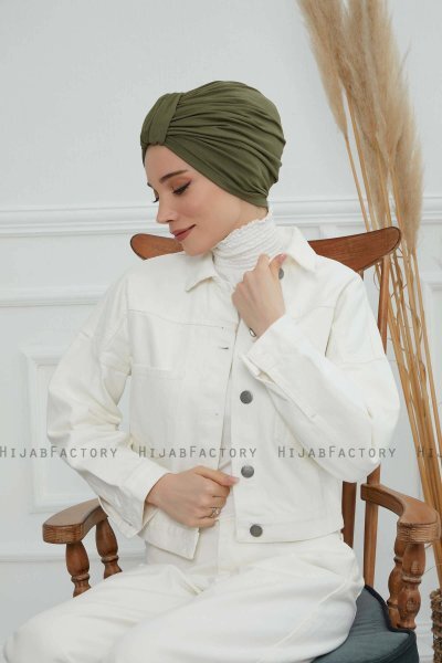 Laura - Khaki Cotton Turban