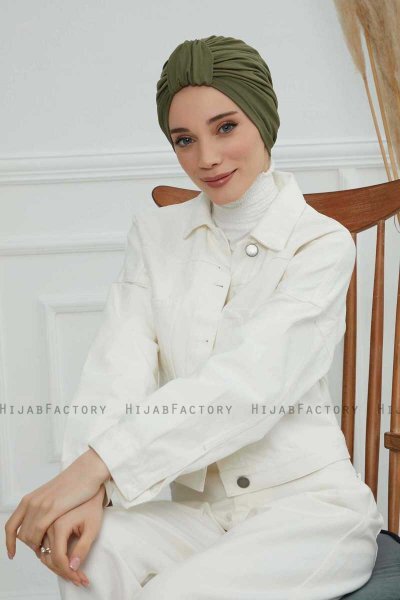 Laura - Khaki Cotton Turban