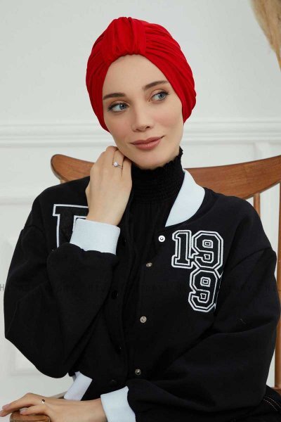 Laura - Red Cotton Turban
