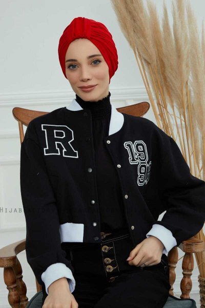 Laura - Red Cotton Turban