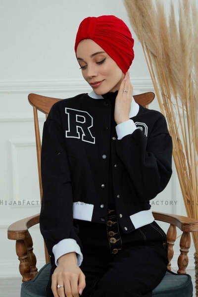 Laura - Red Cotton Turban