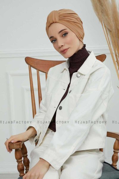 Laura - Light Brown Cotton Turban