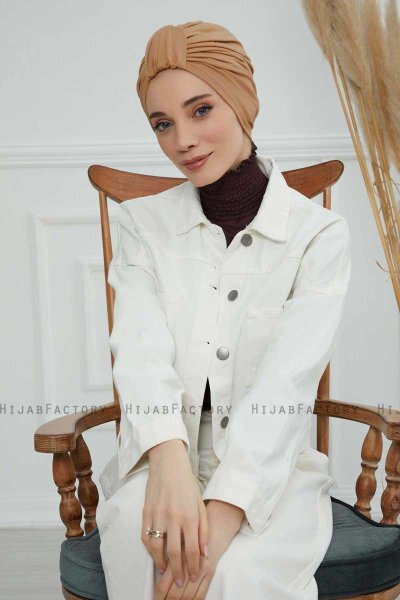 Laura - Light Brown Cotton Turban