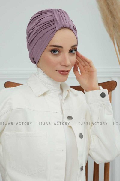 Laura - Lilac Cotton Turban