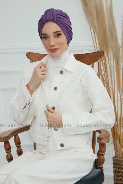 Laura - Violet Cotton Turban