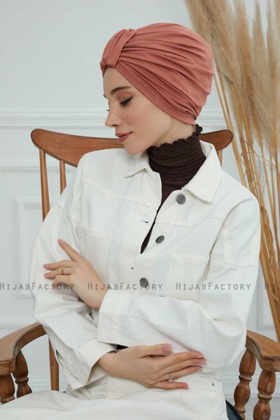 Laura - Salmon Cotton Turban