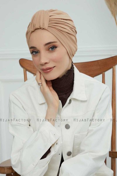 Laura - Sand Cotton Turban
