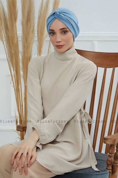 Astrid - Sky Blue Cotton Turban