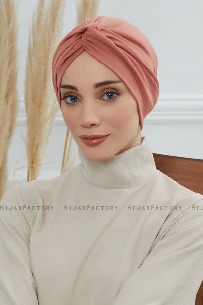 Astrid - Salmon Cotton Turban