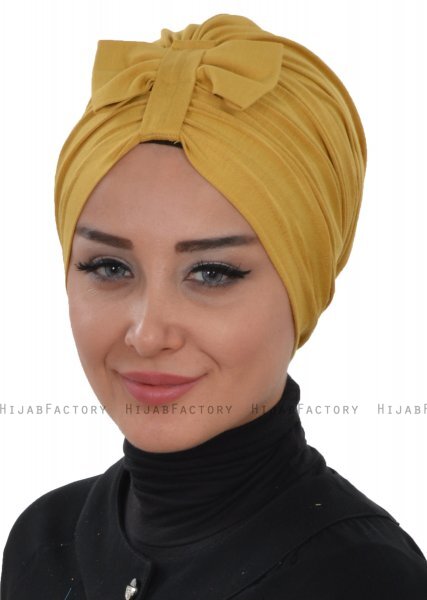 Agnes - Mustard Cotton Turban - Ayse Turban
