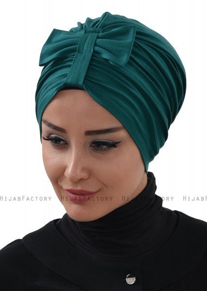 Agnes - Dark Green Cotton Turban - Ayse Turban
