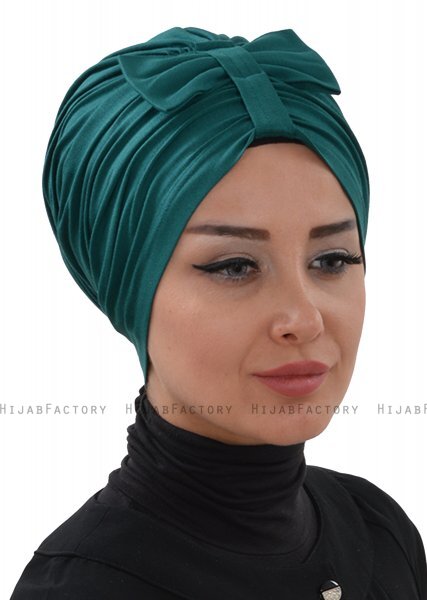 Agnes - Dark Green Cotton Turban - Ayse Turban