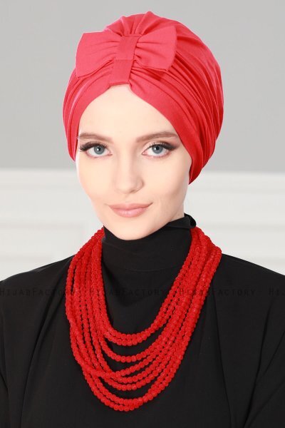 Agnes - Red Cotton Turban - Ayse Turban