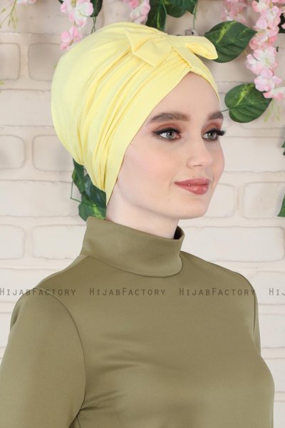 Agnes - Yellow Cotton Turban - Ayse Turban