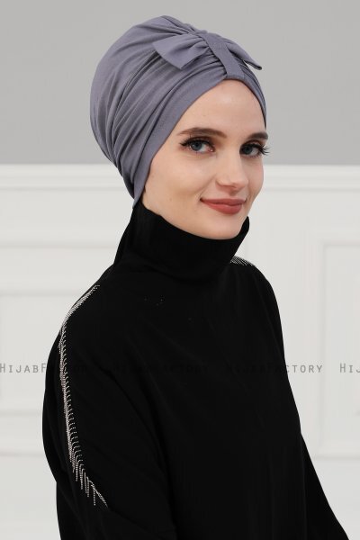 Agnes - Grey Cotton Turban - Ayse Turban
