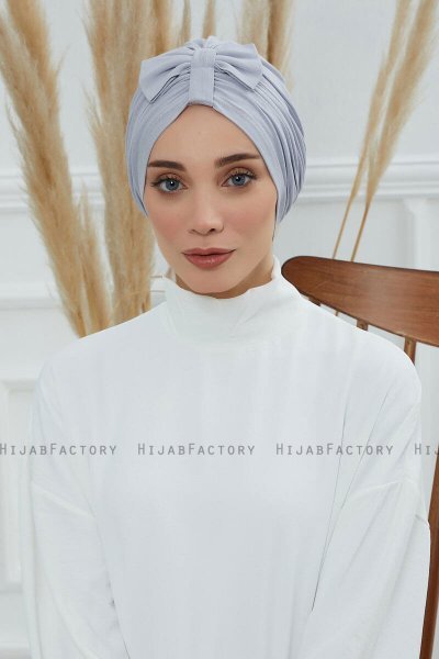 Agnes - Light Grey Cotton Turban