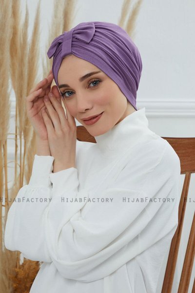 Agnes - Violet Cotton Turban