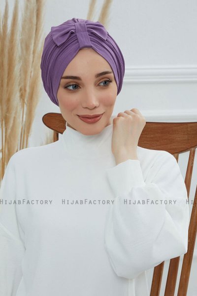 Agnes - Violet Cotton Turban