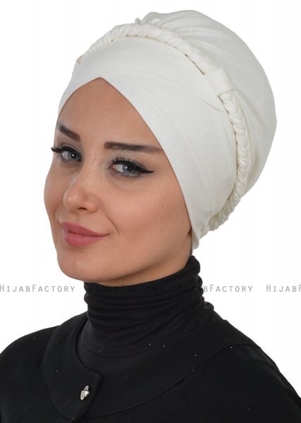 Olivia - Creme Cotton Turban - Ayse Turban