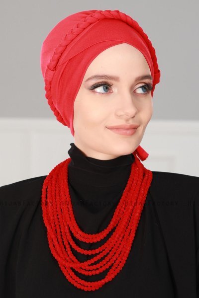 Olivia - Red Cotton Turban - Ayse Turban