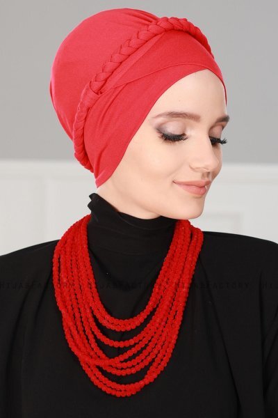 Olivia - Red Cotton Turban - Ayse Turban