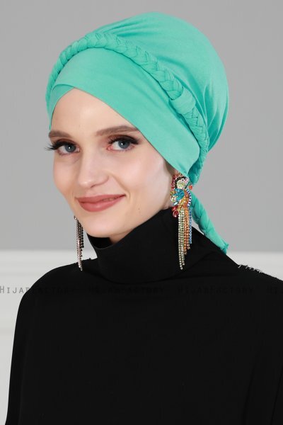 Olivia - Turquoise Cotton Turban - Ayse Turban