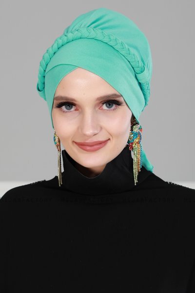 Olivia - Turquoise Cotton Turban - Ayse Turban