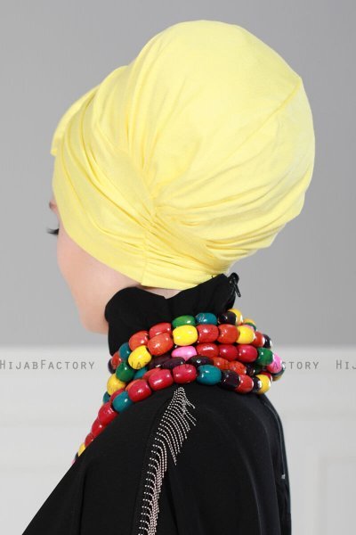 Julia - Yellow Cotton Turban - Ayse Turban