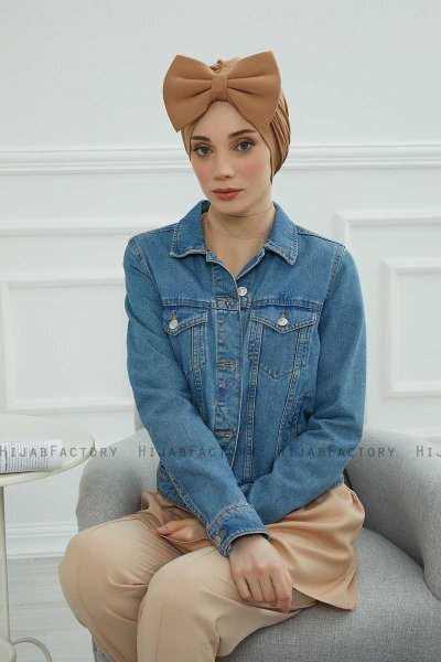 Julia - Light Brown Cotton Turban