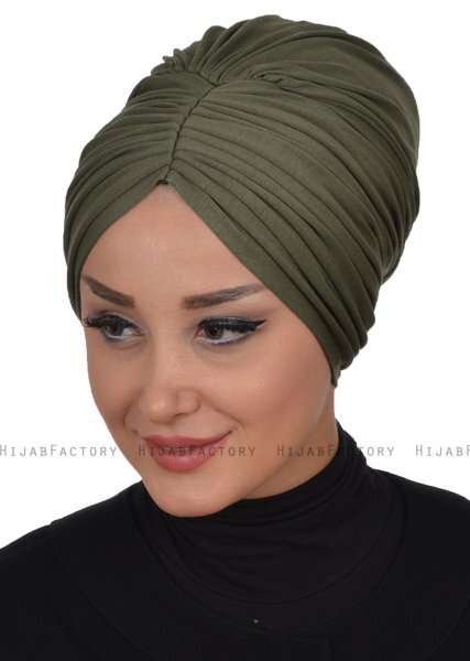 Wilma - Khaki Cotton Turban - Ayse Turban