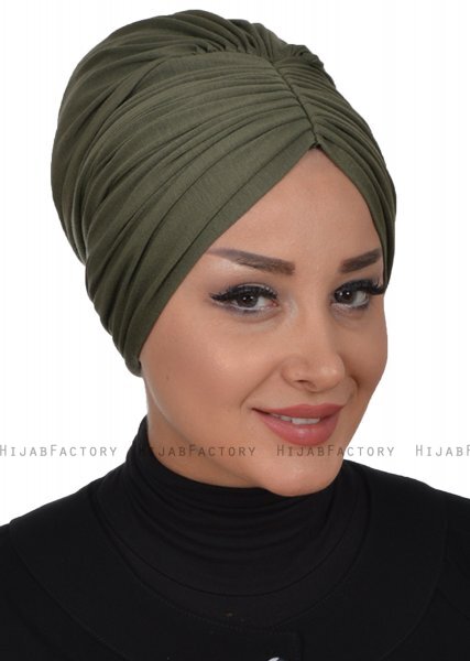 Wilma - Khaki Cotton Turban - Ayse Turban