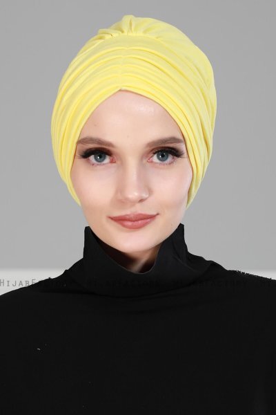 Wilma - Yellow Cotton Turban - Ayse Turban