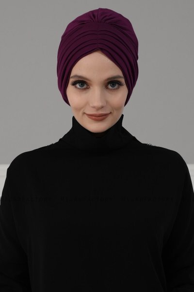 Wilma - Purple Cotton Turban - Ayse Turban