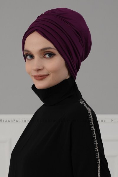 Wilma - Purple Cotton Turban - Ayse Turban