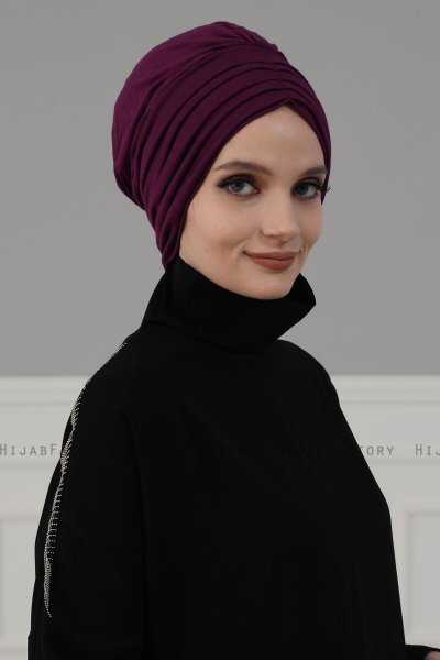 Wilma - Purple Cotton Turban - Ayse Turban