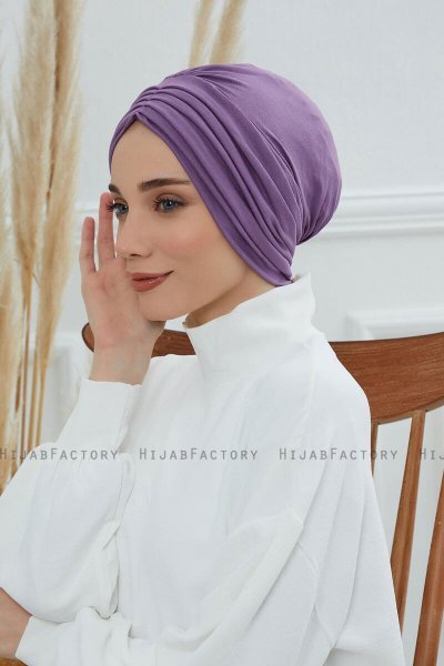 Wilma - Violet Cotton Turban