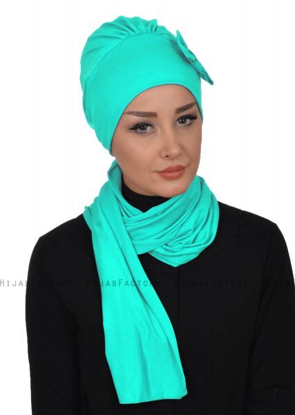 Bianca - Turquoise Cotton Turban