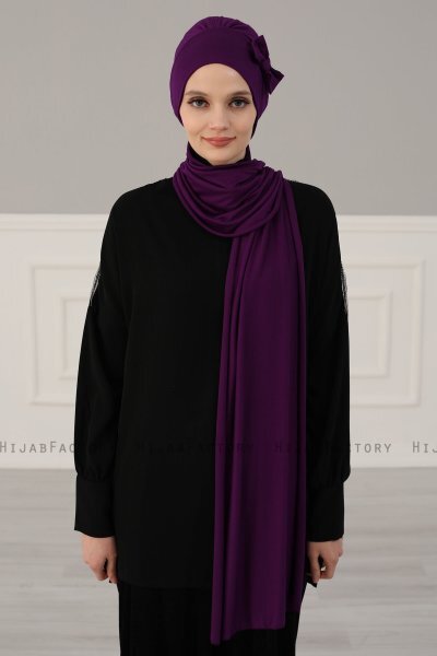 Bianca - Purple Cotton Turban