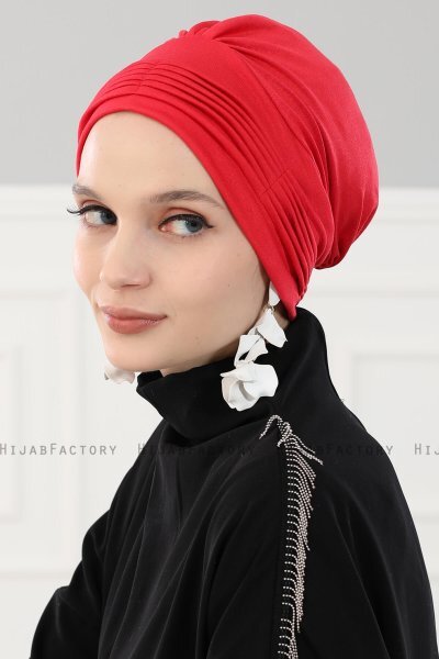 Linda - Red Cotton Turban - Ayse Turban