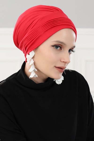 Linda - Red Cotton Turban - Ayse Turban