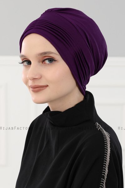 Linda - Purple Cotton Turban - Ayse Turban