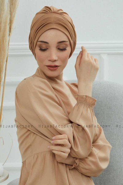 Linda - Light Brown Cotton Turban