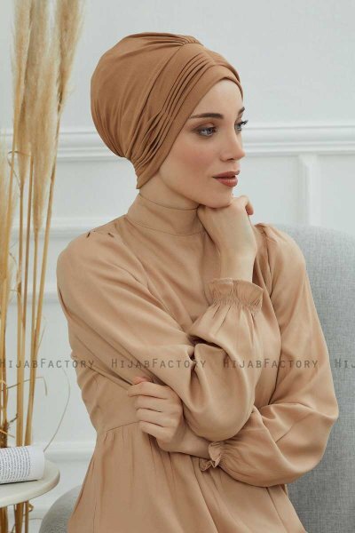 Linda - Light Brown Cotton Turban