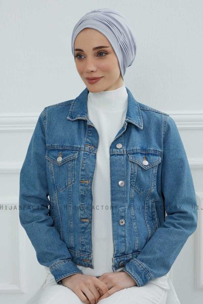 Linda - Light Grey Cotton Turban